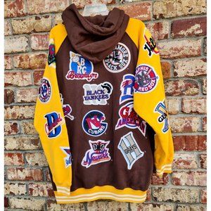 VTG NLBM all stars big boy negro leagues mens XL Museum patch hoodie brown EUC